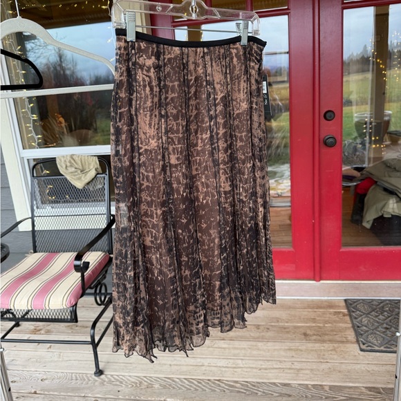NIC+ZOE black and brown silk midi skirt - Picture 2 of 6